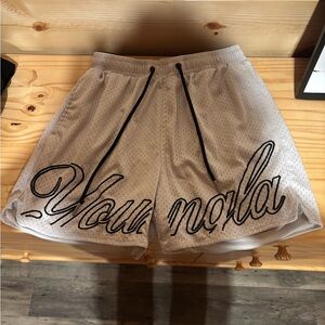 YoungLA White Mesh Athletic Shorts